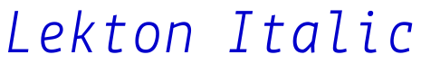 Lekton Italic font