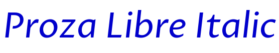 Proza Libre Italic font