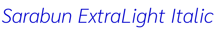 Sarabun ExtraLight Italic font