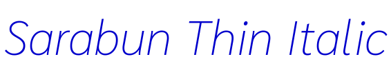 Sarabun Thin Italic font