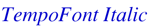 TempoFont Italic font