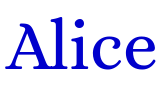 Alice font